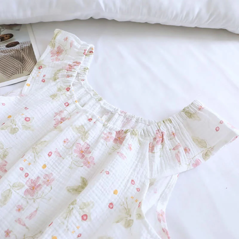 Ensemble de vêtements de détente à manches flottantes et imprimé fleurs de cerisier – Image 4